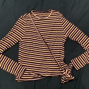 MELI by fame striped wrap tee